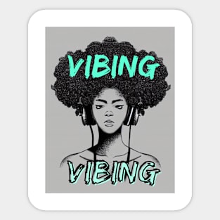 Vibing Retro Blue Sticker